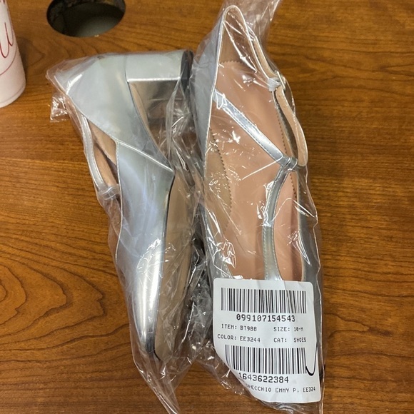 J Crew Millie T-strap heels in metallic leather BT988 - Picture 4 of 5